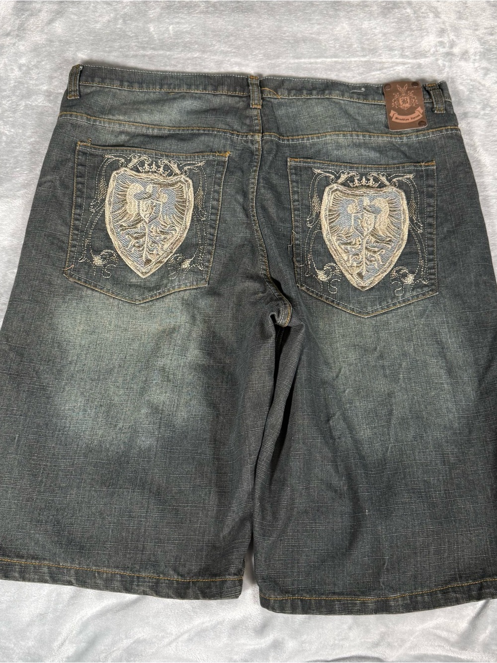 Vintage Brooklyn Xpress Denim Shorts Mens 42 13” Baggy Hip Hop Grunge Y2K